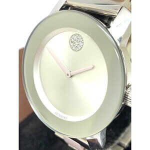 Movado Women's Watch 3600801 Swiss Quartz Silver Dial Steel Pink Ceramic…